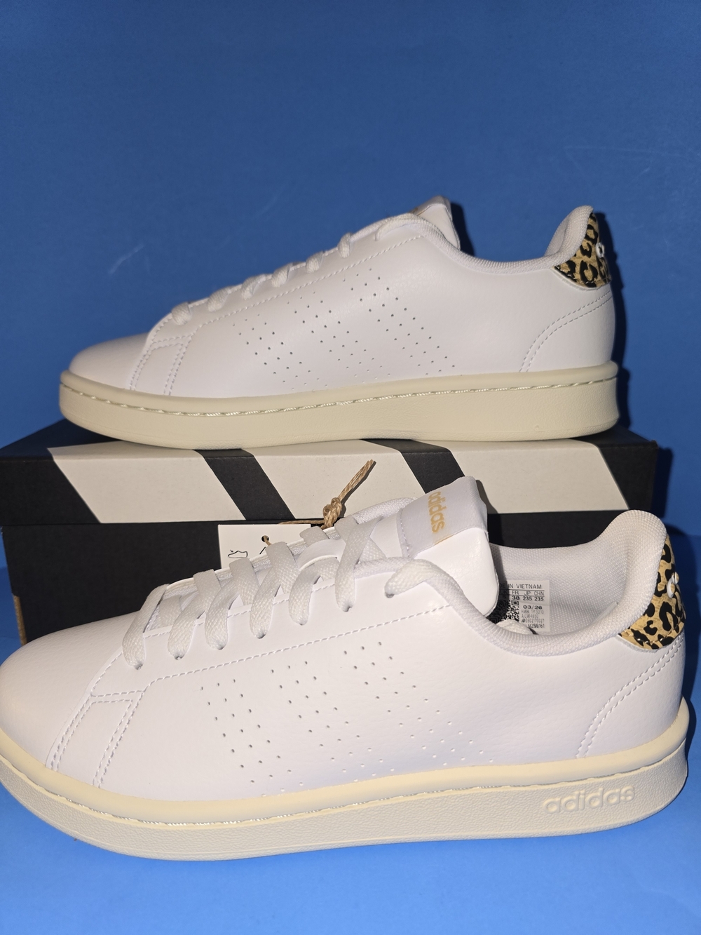 Adidas Advantage Cloudfoam Leopard Sneakers NIB Womens 6.5